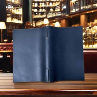 Couverture de menu en cuir véritable A4 Cafe Bar Luxury Menu Folder Restaurant Server Guest Check Book