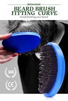 BOMHOME Afrique – Brosse à barbe incurvée à 360° en poils de sanglier 100 % naturels, qualité supérieure, dureté moyenne, personnalisable avec logo – Meilleure vente