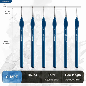 Juego de Pinceles Profesionales de Pelo Kolinsky con Mango de Madera para Pintura Artística, Acrílica, Pintura Facial, Miniaturas y Uñas - Product Image 5