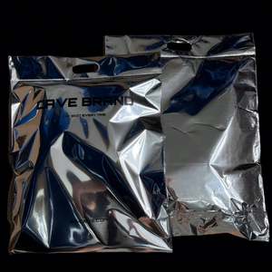 Shiny Aluminum Foil Silver Mailer With Handle Custom Printed Logo Silver Envelopes Self Seal <b>Postal</b> Mailer - Product Image 4