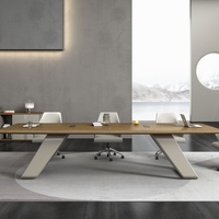 Ensemble de table et de chaises de conférence moderne pour hôtel, mobilier de bureau durable et écologique avec pieds en métal