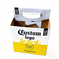 Boîtes en carton ondulé personnalisées avec fenêtre transparente pour l'expédition de boissons en conserve et en bouteille, finition brillante