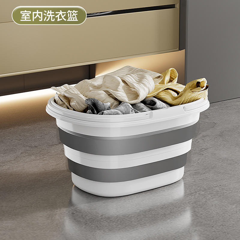 Dirty clothes basket 26 liters dark gray white