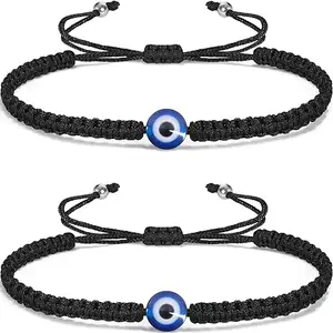 Evil Eye Bracelets for Women Men Handmade Braided Good Luck Bracelet Rope Cord Thread Friendship Bracelet Adjustable Jewelry