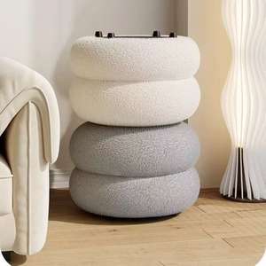 Taburete Redondo Estilo Japonés, Banco para Cambiar Zapatos, Asiento para el Hogar, para Dormitorio/Sala de Estar - Product Image 4