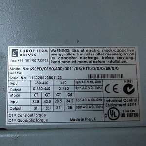 Equipo de Automatización Industrial de 15KW 690PD/0150/400/0011/US/HTTL/0/0/0/BO/0/0 Plástico y Aluminio Hecho en Alemania 690PD/0150/400/001 - Product Image 4