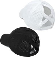 Gorra de Béisbol Unisex con Cola de Caballo, Estilo Urbano Oxford Terry, Algodón Desgastado, Gorra de Papá Ajustable, Gorra Deportiva de Golf con Cola de Caballo Alta
