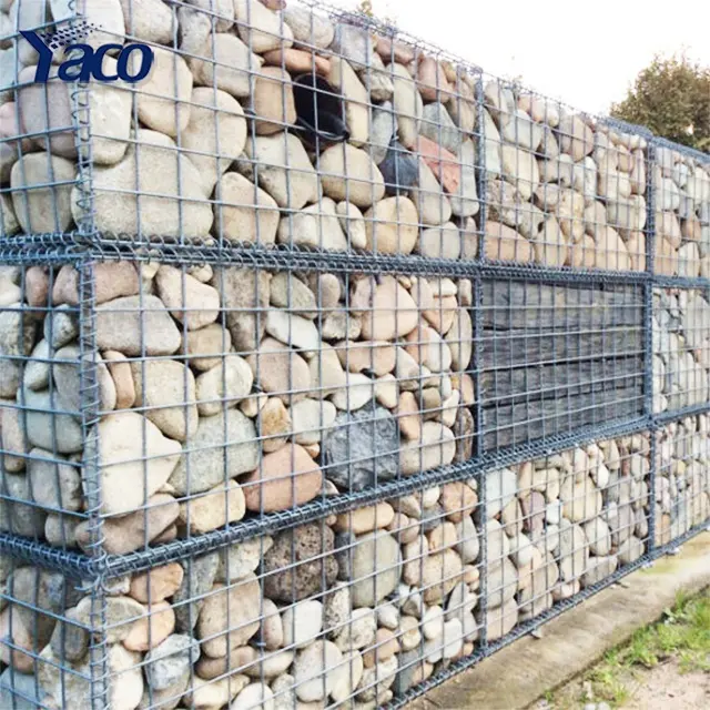 Kawat 4mm 5mm panas dicelup keranjang jala Gabion/kotak/kandang batu/dinding penahan Gabion