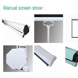 Pantalla de proyector montada en la pared extraíble manual de 100 - 150 pulgadas para cine en casa, oficina y escuela - Product Image 5