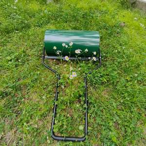 Heavy Duty <b>Garden</b> Lawn Roller-Black+Green Iron Push Roller Ergonomic Handle 45L Capacity Powder Coated for Lawn Care Seed - Product Image 3