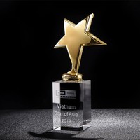 Trofeo de Metal Mini Personalizado de Venta Directa con Grabado Creativo en Cristal para Empleados Destacados, Eventos Deportivos y Conmemoraciones