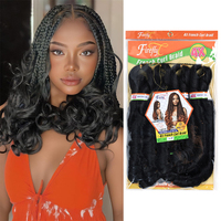 EZ Braiding Hair – Extensions de cheveux synthétiques bouclés style French Curl pour tresses au crochet, effet ombré, pour salon de coiffure (vente en gros)