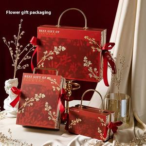 Rote Blume Schatten High-End Hochzeit Urlaub Geschenk <span class=keywords><strong>box</strong></span> Elegante Wellpappe Ordner Set mit verschwinden den Druck Handhabung - Product Image 4