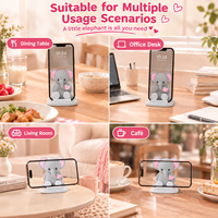 Support de téléphone éléphant 3D en PVC, mignon et populaire, pour bureau et maison, ornement de bureau, support de téléphone animal éléphant