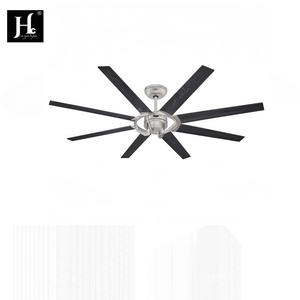 67-Inch High-Level <b>LED</b> <b>Ceiling</b> <b>Fan</b> <b>Light</b> with 8 Blades and Remote Control Large Patio Black Plywood Metal Material for Hotels - Product Image 5