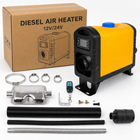 Chauffage de stationnement diesel 12V 24V à triple tension avec télécommande, affichage de la température et jauge de niveau de carburant - Vente en gros