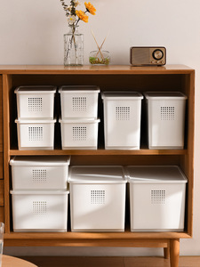 Caja de Almacenamiento de Plástico de Estilo Clásico con Tapa y en Varios Tamaños para Ropa, Juguetes y Aperitivos del Hogar - Product Image 2