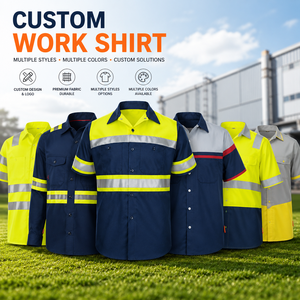 Custom Work <b>Shirt</b> Men's <b>Hi</b> <b>Vis</b> Reflective Safety <b>Shirt</b> Short Sleeve Workwear Custom Logo Private Label OEM ODM Manufacturer - Product Image 1