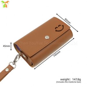 <b>7</b> Days Pill Box Travel Weekly Medicine Organizer Case PU Portable Weekly Pill Box PU Leather <b>Tablet</b> Case - Product Image 2