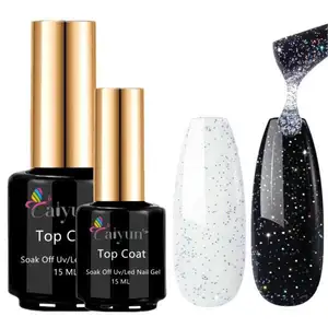 Oem Popular Nail Supplier Multi Colors Super Shiny Reflective Disco Effect Shimmer Top Coat