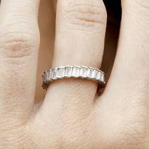 Anillo de banda de dedo de Zirconia cúbica de cristal geométrico de diseño novedoso de alta calidad CAOSHI para boda anillos de circonia cúbica chapados en plata para mujer - Product Image 3