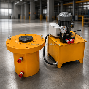 Vérin hydraulique à bride 50T-1000T, système de levage sécurisé haute pression avec pompe électrique télécommandée pour extrusion push-pull - Product Image 5