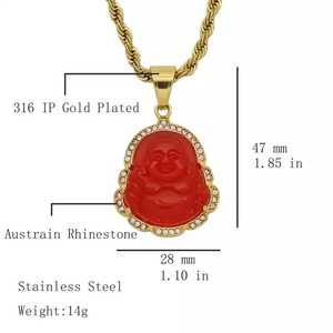 2022 ожерелье из нержавеющей стали с позолоченным горным хрусталем - Product Image 2