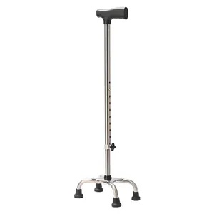 High-load Adjustable Aluminum Alloy Four-legged Crutch For Assisting The Elderly To Use Crutches