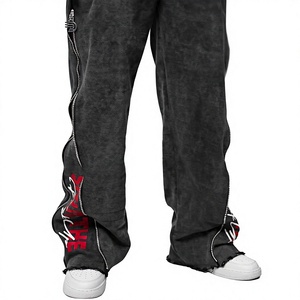 Conjunto de Sudadera con Capucha Negra para Hombre, Estilo Urbano Estampado, Felpa, Ropa Casual de Otoño, Sudadera de Mezcla de Algodón y Felpa, Informal de Otoño - Product Image 6