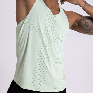 Wholesale Men <b>Running</b> <b>Singlet</b> Breathable Quick Dry <b>Singlet</b> Stylish square Collar Light Weight Seamless Sports Active tank Top - Product Image 6