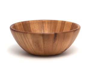 Custom Logo Acacia Wooden Salad Bowl Large Round Wood Serving Bowl for <strong>Pasta</strong> Popcorn Fruits Dining Catering Tabletop - Product Image 1