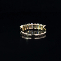 Bague d'éternité en or 10K 14K 18K avec diamants taille émeraude pour mariage