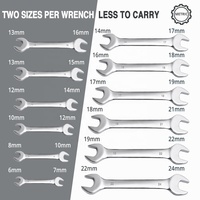 Clé à douille double métrique en acier au carbone de qualité industrielle, chromée, pour réparation de vélos et automobiles, vente en gros d'usine OEM