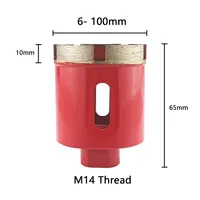 Foret diamanté Jintong M14 pour carrelage, marbre, granit, brique, céramique, avec tige de 18 mm, diamètre de coupe de 6 à 100 mm