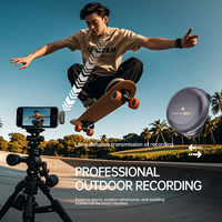 Microfono Lavalier Wireless SX19 Mini con Clip, Certificato CE FCC RoHS, Effetto Riverbero, Riduzione del Rumore DSP, 2.4G per Fotocamera e Telefono