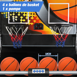 Machine de tir au basket-ball d'intérieur N101, noir fer, 205x205x110cm - Product Image 3