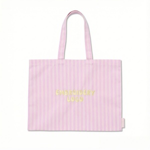 Bolsa <span class=keywords><strong>de</strong></span> Playa <span class=keywords><strong>de</strong></span> Lona Personalizada, Nueva Moda <span class=keywords><strong>de</strong></span> Verano 2026, Gran Capacidad, para Mujer, Bolsa <span class=keywords><strong>de</strong></span> Compras <span class=keywords><strong>de</strong></span> Algodón a Rayas - Product Image 3