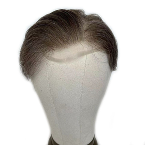 Tupé de Cabello Humano Remy Liso para Hombre, Color Marrón Natural, con Frente de Encaje Transparente y Nudos Invisibles - Product Image 4