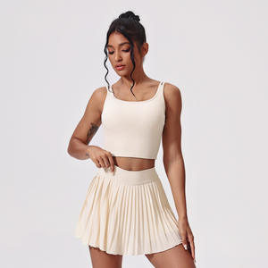 Custom High Stretch Color Blocking Dames 2 Stuks Yoga Rok Set Gym Fitness Kleding Zomer Zachte Nieuwe Mode - Product Image 6