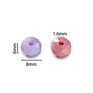 Glass Water Dyed Flat Beads 8mm Macaron Colors For Jewelry Making <b>DIY</b> <b>Kit</b> Box Packaging - Product Image 2