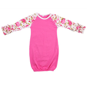 <span class=keywords><strong>Personalizado</strong></span> Sublimación Bebé Ruffle Raglan Vestido Leopardo Impreso Algodón Manga Larga Raglan Bebé Ruffle Icing Vestidos - Product Image 2