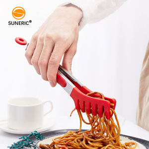 Pinzas <span class=keywords><strong>para</strong></span> servir <span class=keywords><strong>pizza</strong></span> comida giratoria Metal Mini silicona pequeña silicona <span class=keywords><strong>espagueti</strong></span> cocina pinzas de silicona - Product Image 4