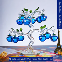 Kristallen appelboom met LED-lichtvoet, gloeiend glazen fruitboomfiguur, romantisch nachtlampje cadeau
