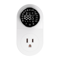 Termostato Inteligente de Plástico con Enchufe Eléctrico Europeo, Control por Voz y Aplicación, Wi-Fi, para Garaje, Exteriores, Hogar, RV, Calefacción por Suelo Radiante Universal