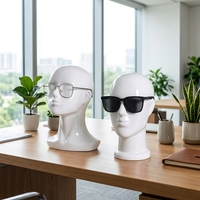 Tête de Mannequin Homme Brillante Blanche pour Présentation de Chapeaux, Lunettes de Soleil et Lunettes – Idéale pour Vitrine de Magasin