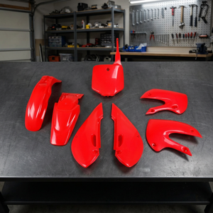 Kit di plastica rosso 070 per Kawasaki KLX 110 2001-2009 accessori per moto - Product Image 3