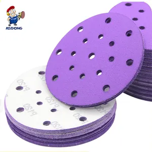 थोक 3M Sandpaper P240 बैंगनी सिरेमिक Sanding डिस्क 150mm 6 इंच हुक और पाश Sanding कागज घर्षण डिस्क मोटर वाहन के लिए