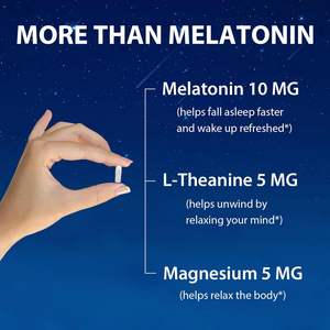Biokom OEM Marque privée Extra Fort <span class=keywords><strong>Mélatonine</strong></span> 10mg Action rapide Soutien du sommeil Complément alimentaire Aide au sommeil <span class=keywords><strong>Mélatonine</strong></span> Capsules - Product Image 5