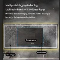 Miroir de salle de bain intelligent LED sans cadre rectangulaire personnalisé CF avec bouton tactile anti-buée et éclairage intelligent, lampe murale décorative