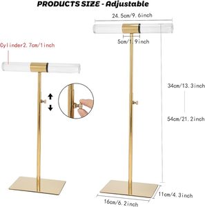 2 Acryl Schmuck Türme Ständer Set Edelstahl Lange Halsketten Ständer Höhen verstellbare Tischplatte Schmuck Organizer Home Store - Product Image 2